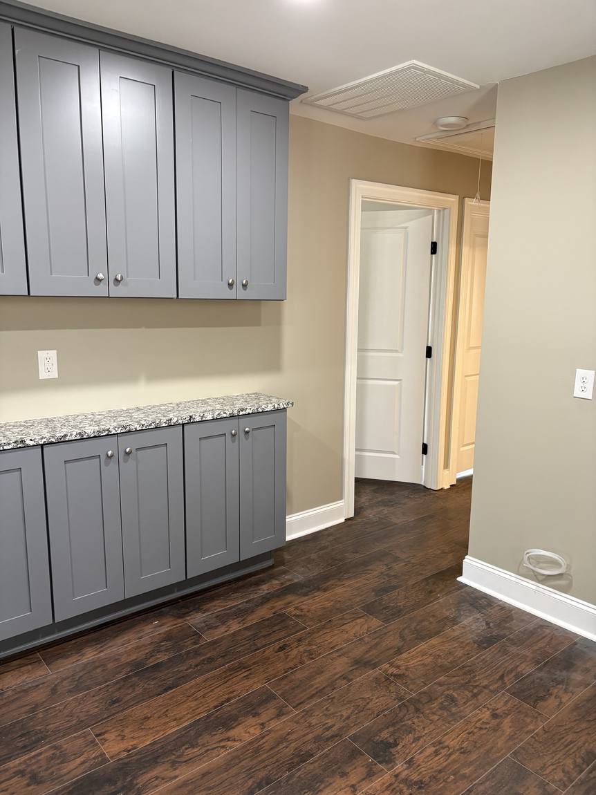 Shaker cabinets and hallway