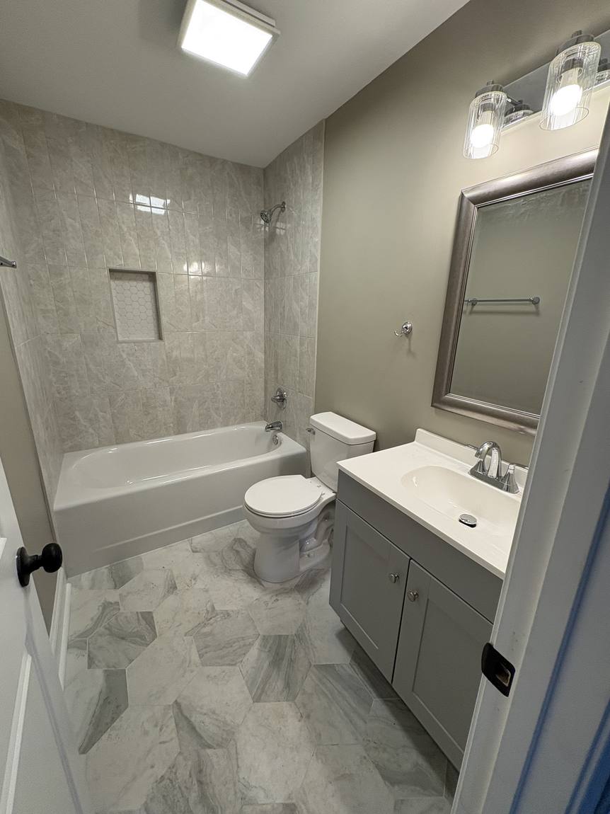 Remodeled hall bathroom